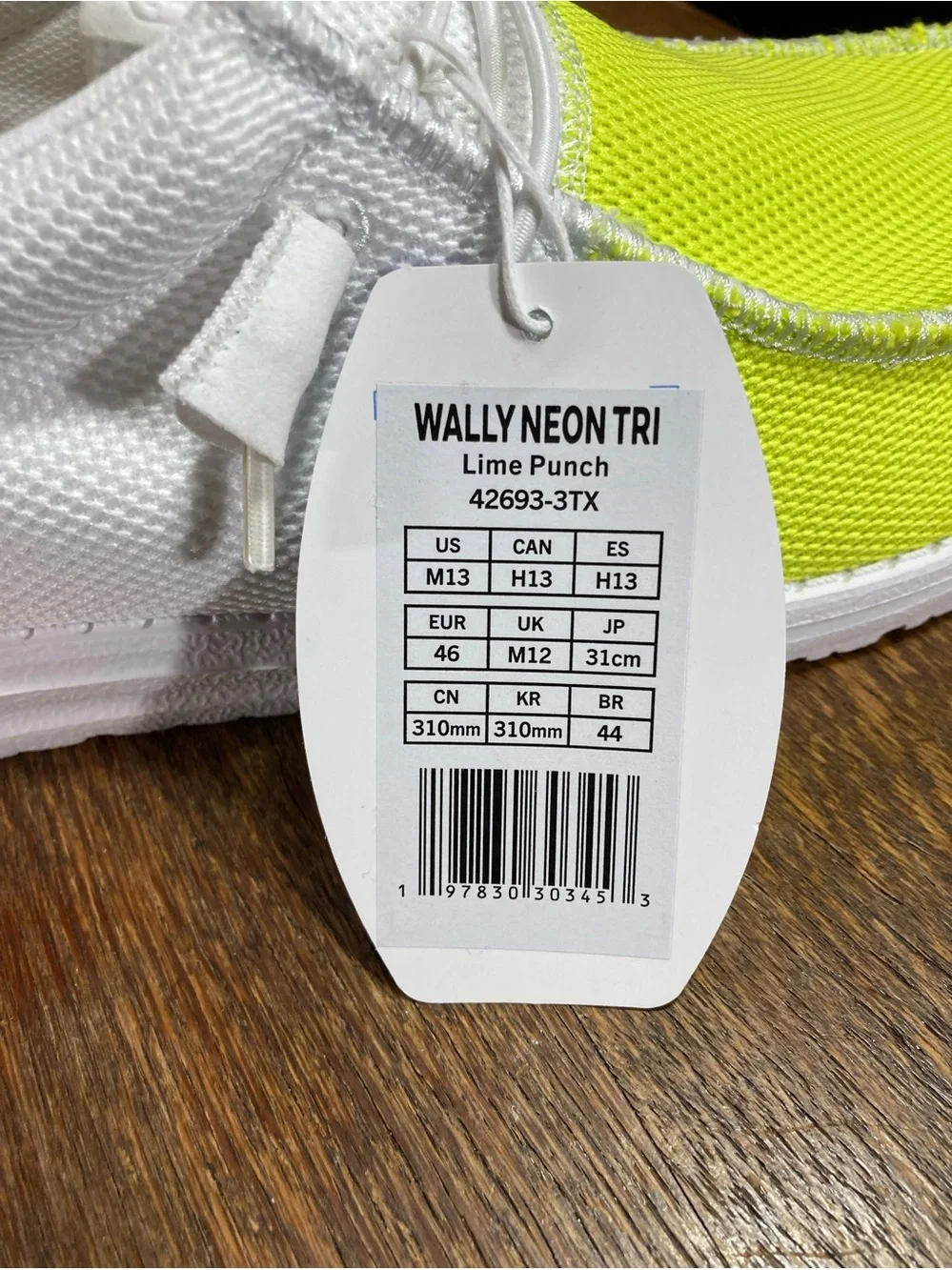 Hey Dude Wally Neon Slip-On Shoe Men’s Size 13 Lime/Punch